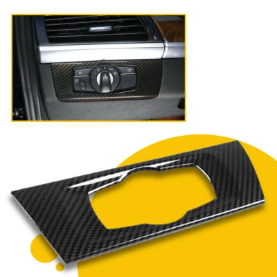 Ajuste del marco del interruptor de faros de fibra de carbono para BMW Serie 3 E90 E92 E93 2005-2012 Foto 1 de 4