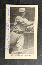 George Burns Signed 1972 TCMA Reprint Card #9 JSA (d.1978) RARE Yankees/Red Sox