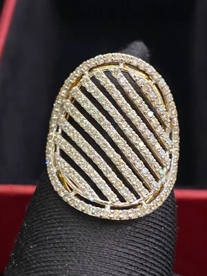 Pave 1.75 Cts Round Brilliant Cut Natural Diamonds Wedding Ring In 585 14K Gold - Image 1 of 4