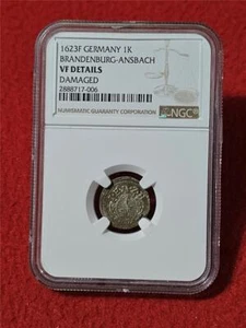 Germany 1623F BRANDENBURGH-ANSBACH 1 SILVER KREUZER NGC VF DETAILS #T2964 - Picture 1 of 4