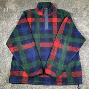 Van Heusen Jacket Men’s XL Plaid Check Chunky Fleece Pullover 1/4 Zip USA - Picture 1 of 15