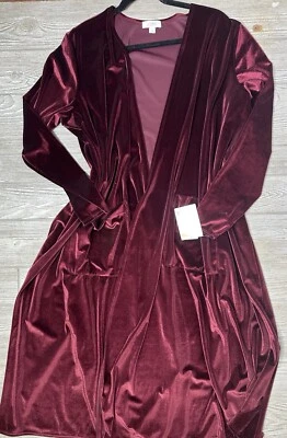 NWT Lularoe 2XL Sarah Solid Maroon Burgundy Velvet Elegant Holiday Sweater - Image 1 of 2