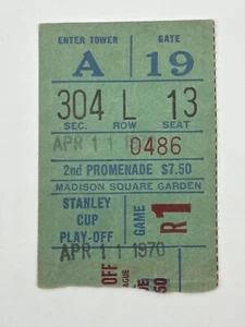 1970 Stanley Cup Champs Ticket NY Rangers VS. Boston BRUINS BOBBY ORR Goal🥏 - Picture 1 of 3