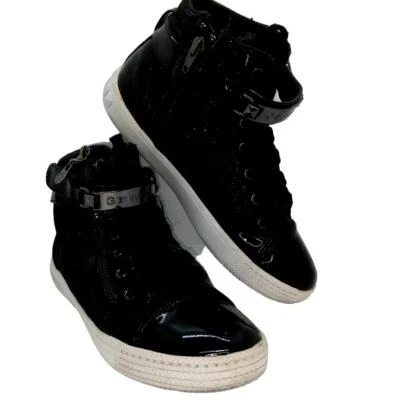 Zapatillas deportivas Guess High Top Designer para mujer usadas negras con brillo - talla 7 1/2 Foto 1 de 4