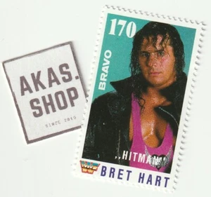 Bret "Hitman" Hart 1991 BRAVO Star Stamp 170 ULTRA RARE Briefmarke WWF Wrestling - Picture 1 of 1