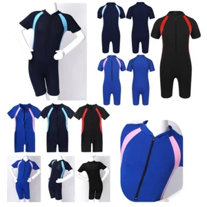 Kid Boys Girls Swimsuit Rash Guards Wetsuit Short Sleeve Sun Protection Bathing - Picture 1 of 51