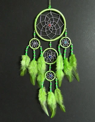 Dream catcher lime green dreamcatcher fair trade good quality DG9 - Image 1 of 4