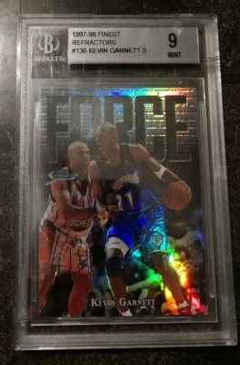 KEVIN GARNETT 1997-98 TOPPS FINEST REFRACTOR #649/1090 BGS 9 MINT - Image 1 of 2