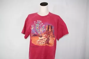 Camicia Vintage Y2K Adulto La Montagna Nativi Americani Rosso Tie Dye Distressed Lg - Foto 1 di 8