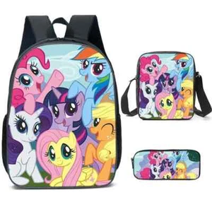 Rainbow Dash Sunset Shimmer 3tlg Rucksack Schule Schultertasche Reiserucksack - Bild 1 von 30