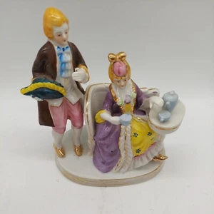Victorian Revolutionary Couple Figurine Made in Occupied Japan Drinking Tea VTG - Picture 1 of 8