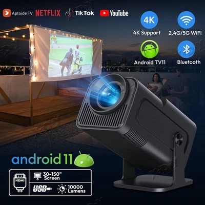 Smart Projector 4K FHD 1080P 5G WiFi Projector Bluetooth Mini - Auto Keystone - image 1 of 4