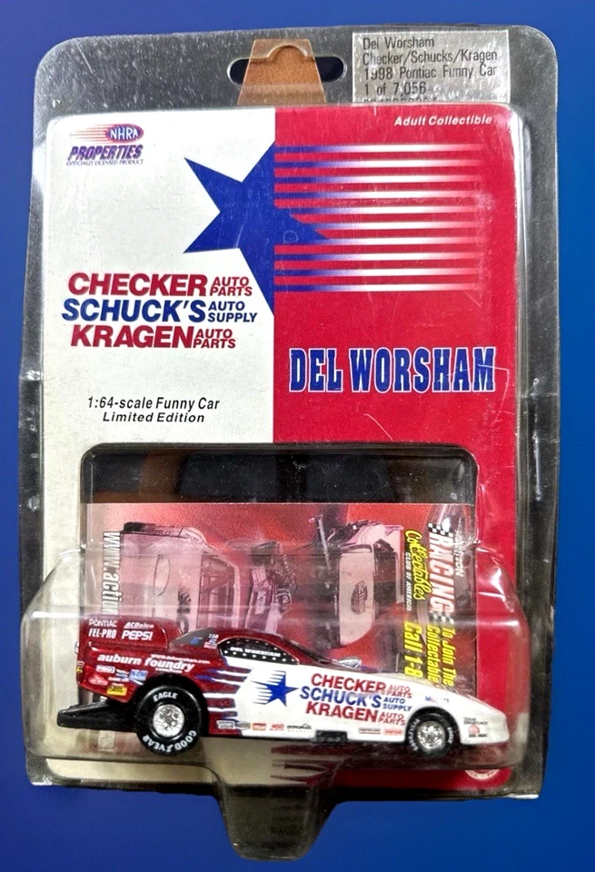 Action Del Worsham Checker/Schuck's/Kragen 98 Pontiac Funny Car LIMITED 1/7,056 - Image 1 of 1