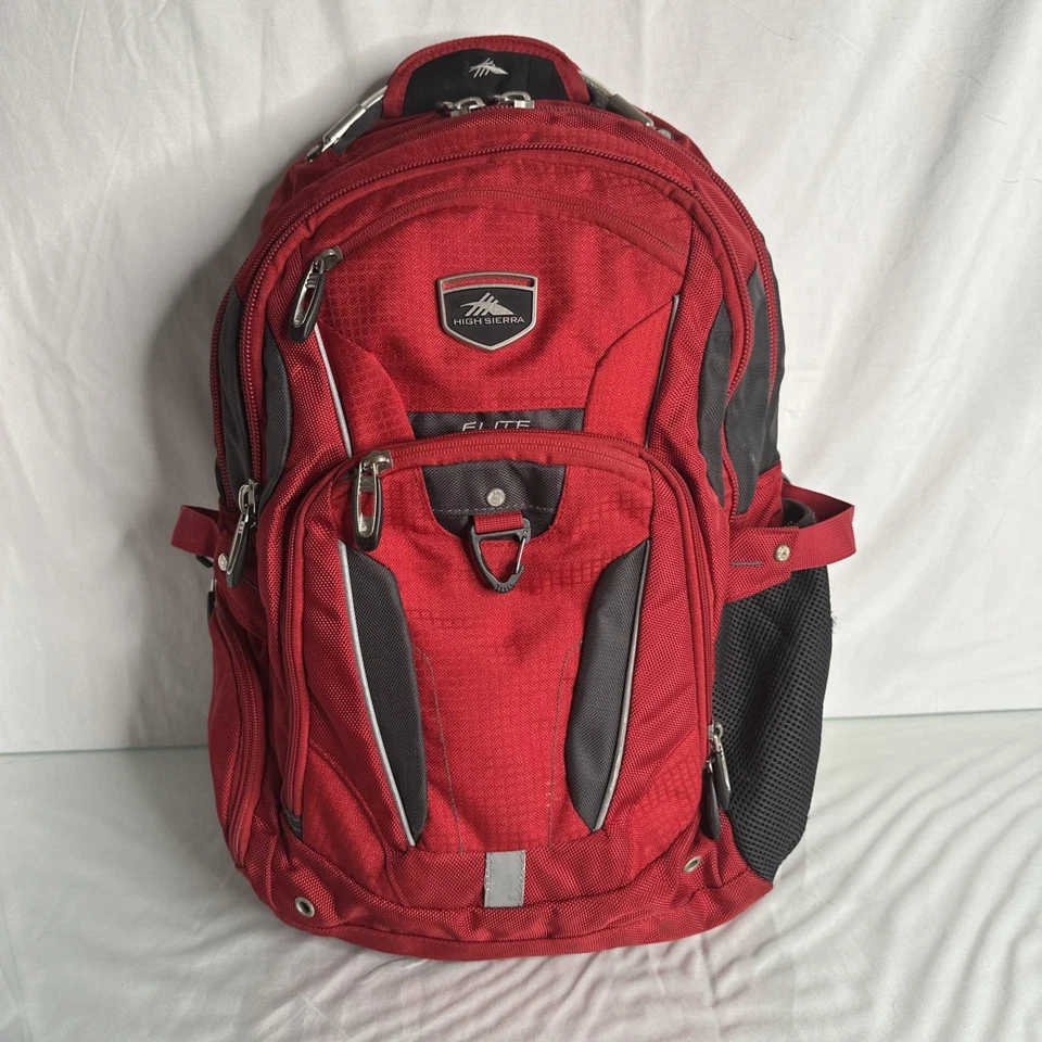 High Sierra Elite Business Backpack-Red-Airflow Cooled Back -Suspension Strap - Image 1 of 4