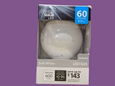 Great Value LED G25 Soft White Indoor/Outdoor Light Bulb - Image 1 of 4