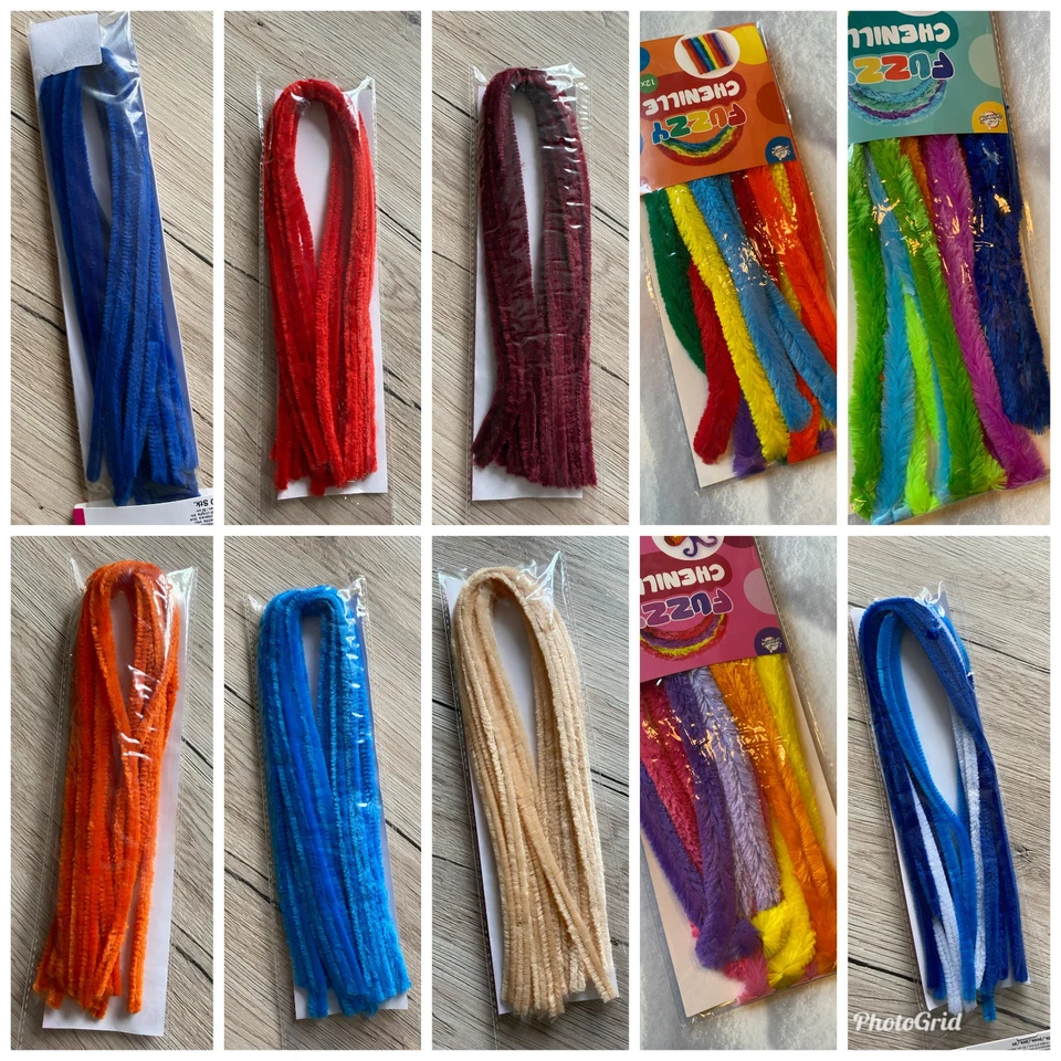 Pfeifenputzer / Biegeplüsch / Chenille / 10 Stück 8mm x 50cm-12 Stück 2cm x 30cm - Bild 1 von 1