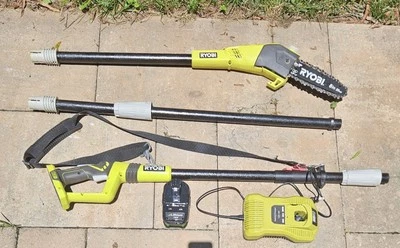 Полюсная пила RYOBI с НОВЫМ зарядным устройством P4360 8 дюймов 18 В беспроводная СМ. ВИДЕО - Изображение 1 из 4