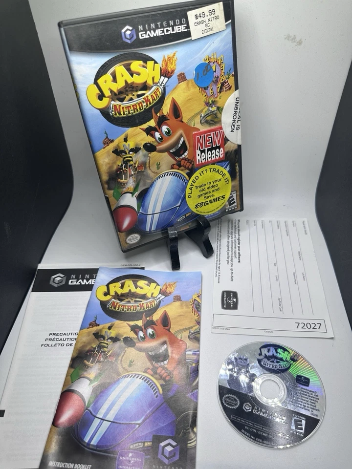 CRASH NITRO KART CIB COMPLETE IN BOX NINTENDO GAMECUBE GAME BLACK LABEL - Image 1 of 1