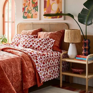 Opalhouse Jungalow Natalia Floral QUEEN Cotton Percale Sheet 4 pcs Set NWT - Picture 1 of 9