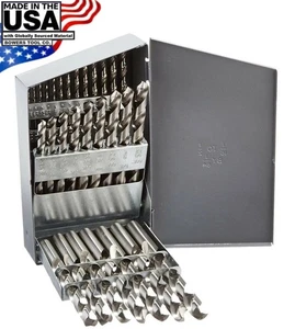 Norseman 29pc Drill Bit Set M7 HI-Molybdenum Bright 1/16-1/2 J-29 USA MADE 43520 - Picture 1 of 2