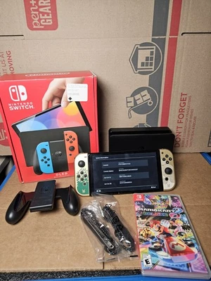 Nintendo Switch OLED Handheld Gaming Console w/ Accessories + Mario Kart Game  - Image 1 of 4