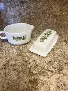 Vintage Pyrex Crazy Daisy Frühlingsblüte Butterdose & Sauciere EUC - Bild 1 von 5