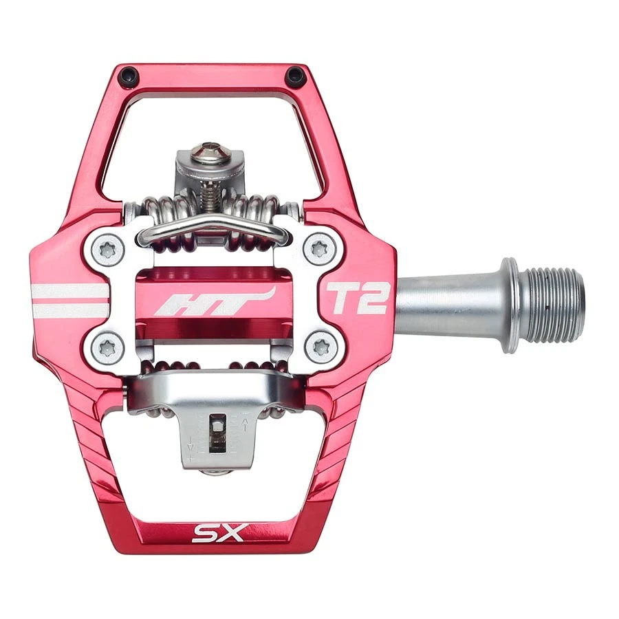 HT Components, T2-SX BMX-SX, Pedals, Body: Aluminum, Spindle: Cr-Mo, 9/16'', Red - Image 1 of 1