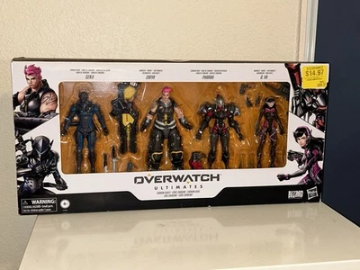 Paquete de 4 figuras Hasbro Overwatch Ultimates serie carbono coleccionable de 6 pulgadas Foto 1 de 3
