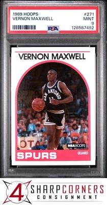 1989 HOOPS #271 VERNON MAXWELL RC SPURS POP 4 PSA 9 - Image 1 of 3