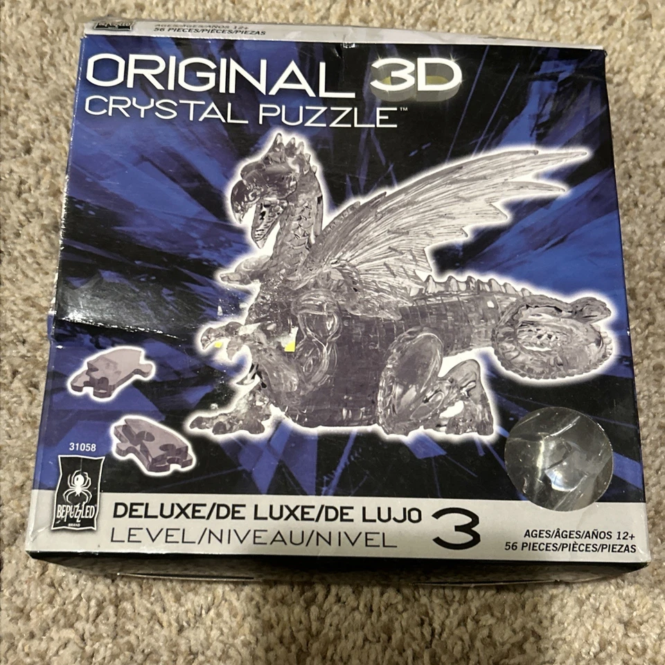 Rompecabezas de Cristal 3D Original Bepuzzled Deluxe - Rompecabezas Dragón Hágalo Usted Mismo Conjunto Foto 1 de 4