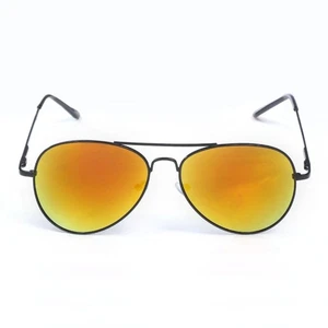 Aviator Polarized  Mirror sunglasses metal rims yellow lenses - Picture 1 of 6