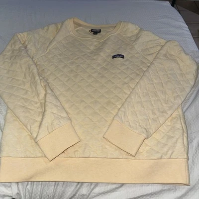 Sudadera Patagonia para mujer L de algodón orgánico acolchada cuello redondo - amarilla/naranja Foto 1 de 4