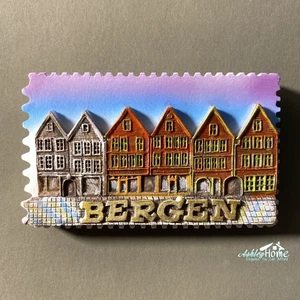 Bergen Norway Tourist Travel Souvenir 3D Resin Refrigerator Fridge Magnet Craft - Picture 1 of 5