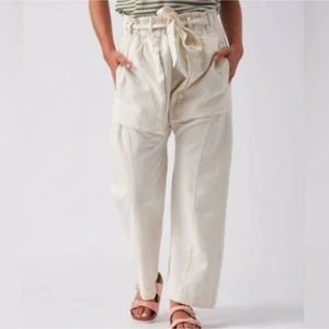 Nuevo Pantalón Free People Sky Rider Pierna Recta Bolsa de Papel Crudo Talla Grande - Imagen 1 de 9