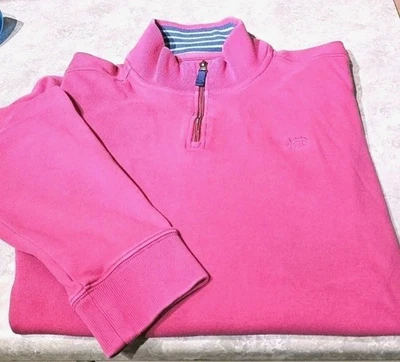 SOUTHERN TIDE-Jersey Rosa Cttn, Hombres LS, 1/4.Zip, Pullover Clima Fresco-(L) Foto 1 de 4