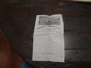 1869 Billhead Easton PA Henninger Johnston & Co Patent Portable Railroad - Picture 1 of 4
