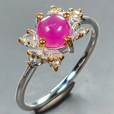 Handmade Ruby Ring 925 Sterling Silver Size 7.5 /R441515 - Image 1 of 4