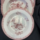 6 Assiettes Creuses Service Fontanges en Faïence de Sarreguemines (25)