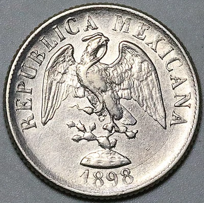 1898-Cn Mexico 20 Centavos XF Culiacan Mint Silver Coin (25092001R) - Image 1 of 2