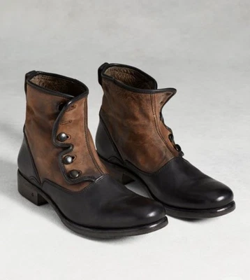 Botas de couro GRAIL $898 John Varvatos Collection Bowery Button 10 - Imagem 1 de 4