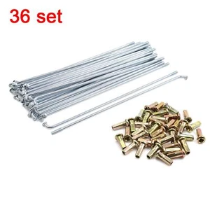 36 Sets Rim Wheel Plated Spoke 180mm Length Metal with Nipples for Motorcycle - Picture 1 of 6