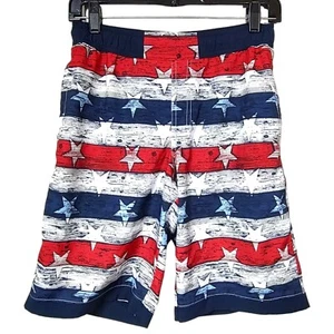 Columbia Boys Swim Trunks American Flag Mesh Liner Elastic Waist Large 12-14 - Picture 1 of 6