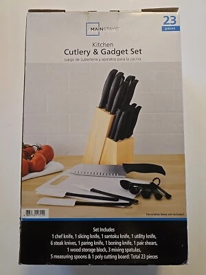 Juego de Cubiertos Cuchillos de Cocina Juego de Cubiertos y Gadgets 23 Piezas Nuevo con Soporte Pilares  Foto 1 de 4