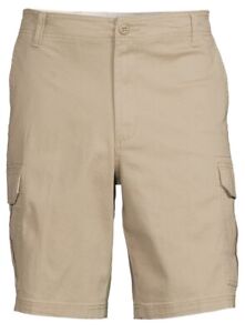 George Men's Beige Khaki Cargo Shorts At The Knee Comfort Waist, Size 46