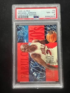 1995 ULTRA FABULOUS FIFTIES #5 MICHAEL JORDAN GOLD MEDALLION PSA 8 - Picture 1 of 2