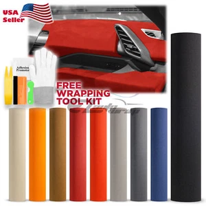 Velvet Stretchable Suede Textured Car Vinyl Wrap Sticker Decal Sheet Film DIY - Picture 1 of 95