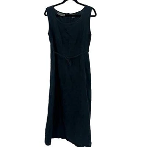 Of The Earth hemp maxi dress size large blue tank button back belt lagenlook - Picture 1 of 9
