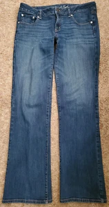 American Eagle Outfitters FAVORITE BOYFRIEND Jeans Size 12 x 35 Stretch Dark EC - Picture 1 of 6