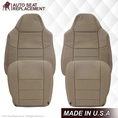 2002 2003 Ford F250 F350 F450 Lariat Crew Cab Perforated Vinyl Seat Cover Tan - Image 1 of 4