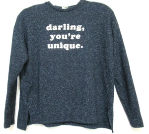 Zara Girl's Size 10 Darling You're Unique Blue Soft Knit Top Sweater EUC - Picture 1 of 4